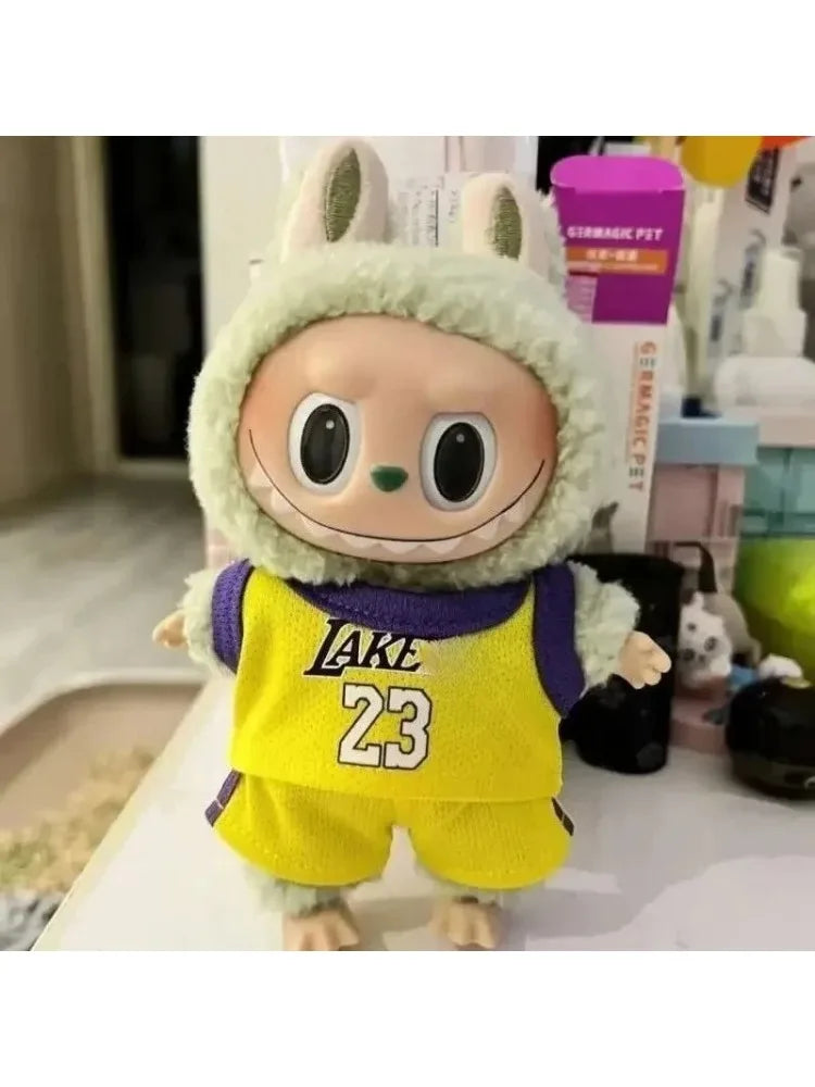 Cute Clothes For Labuibu17cm First Second Generation Labubu Basketball Clothes Cute Doll