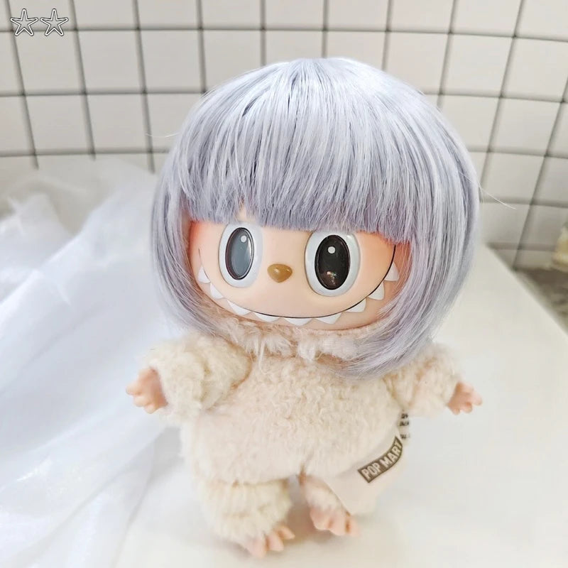 Cute for labubu Pendant First Generation Second Generation Third Generation Pendant Wig Bobo Head Dolls Accessories Hat Doll Gif
