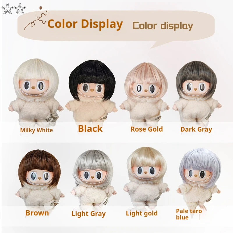 Cute for labubu Pendant First Generation Second Generation Third Generation Pendant Wig Bobo Head Dolls Accessories Hat Doll Gif