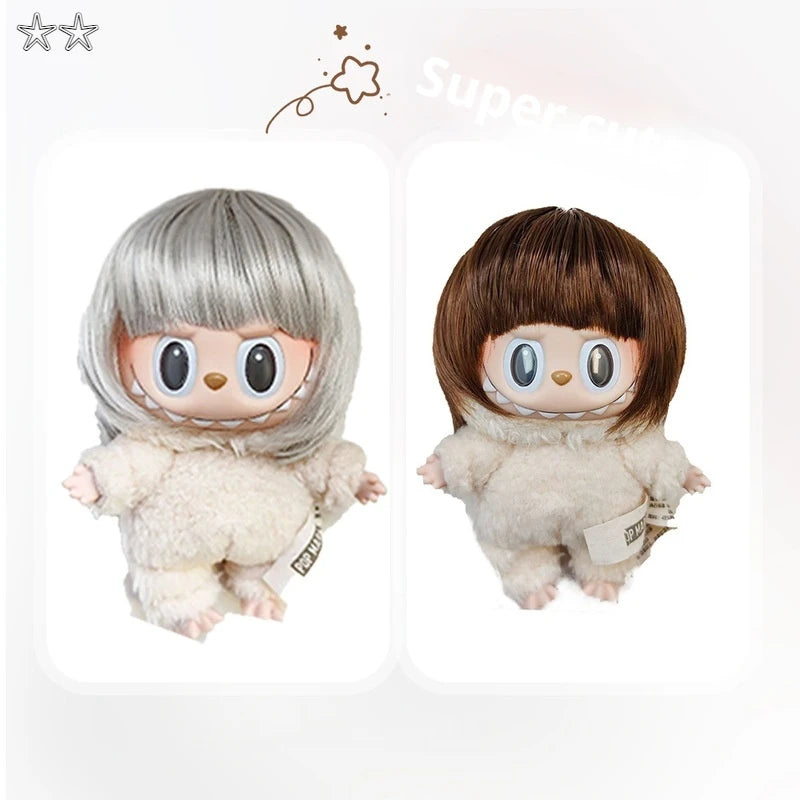 Cute for labubu Pendant First Generation Second Generation Third Generation Pendant Wig Bobo Head Dolls Accessories Hat Doll Gif