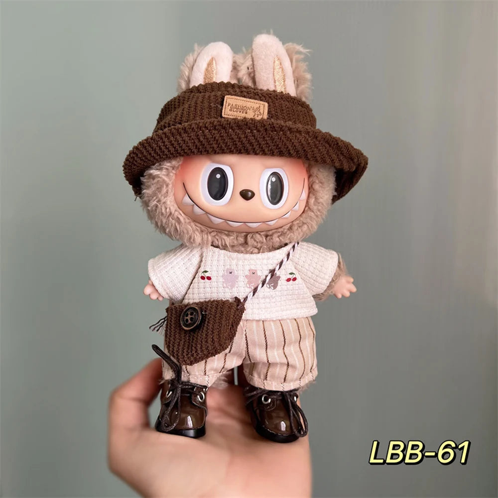 For 15-17cm Labubu Stylish Outfit Clothes Cute Dress Up Casual Set Labubu Outfit Accessories Labubu Ropa