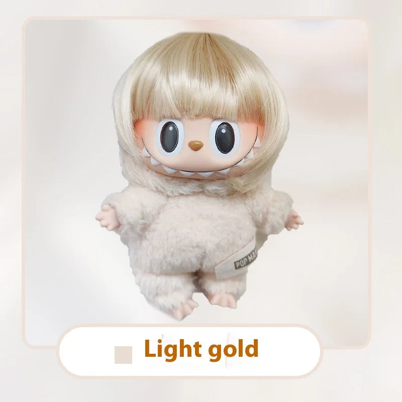 Cute for labubu Pendant First Generation Second Generation Third Generation Pendant Wig Bobo Head Dolls Accessories Hat Doll Gif