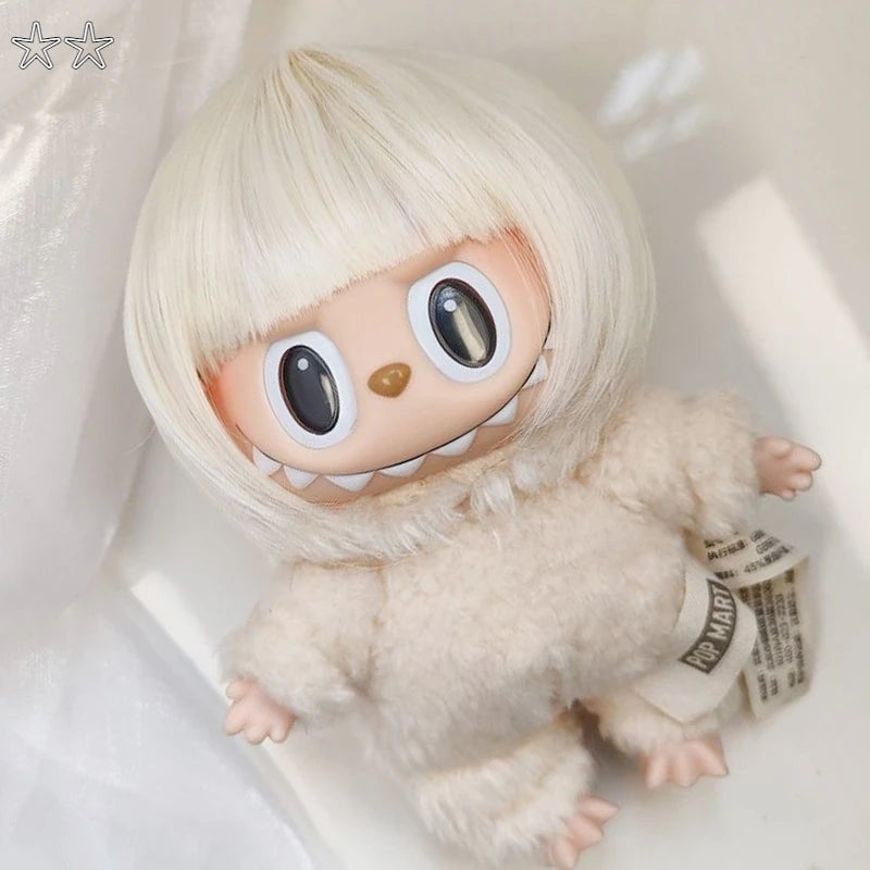 Cute for labubu Pendant First Generation Second Generation Third Generation Pendant Wig Bobo Head Dolls Accessories Hat Doll Gif