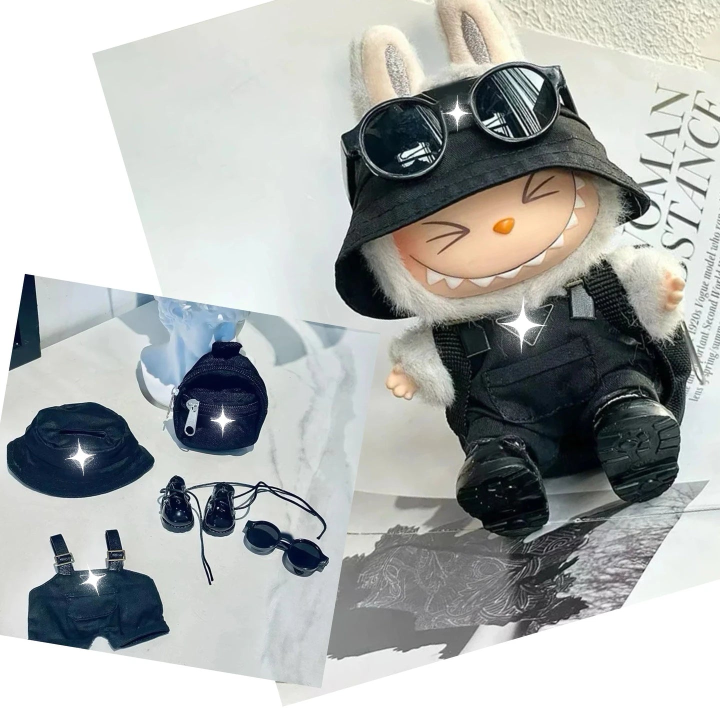Labubu Leather Outfit – 5/6pcs Clothes Set